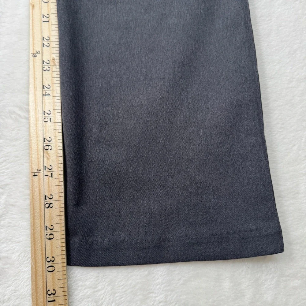 Lee Pants Womens 14 Charcoal Relaxed Fit Straight Leg Mid Rise Wrinkle Free Work